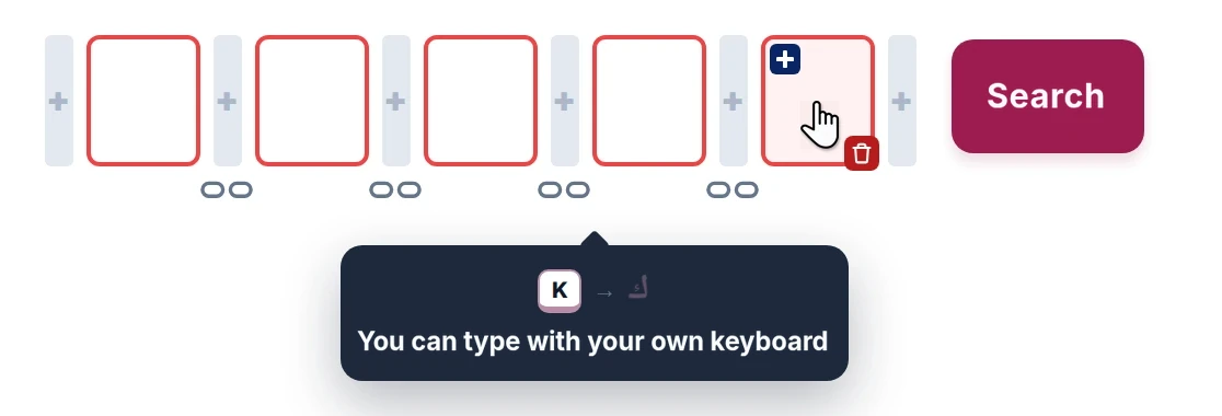 The You can type with your own keyboard hint appearing over a box