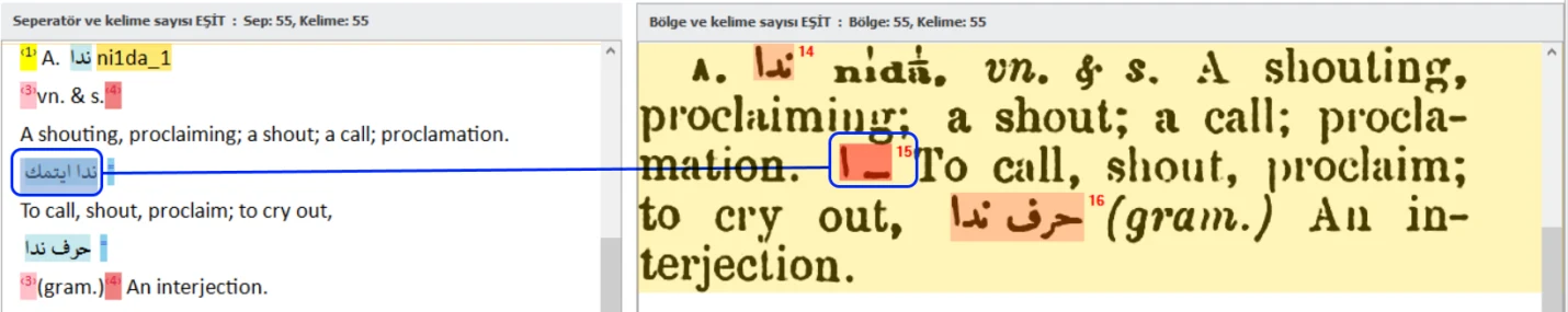 LQ-Edit view showing abbreviated Ottoman characters replaced with the complete words.