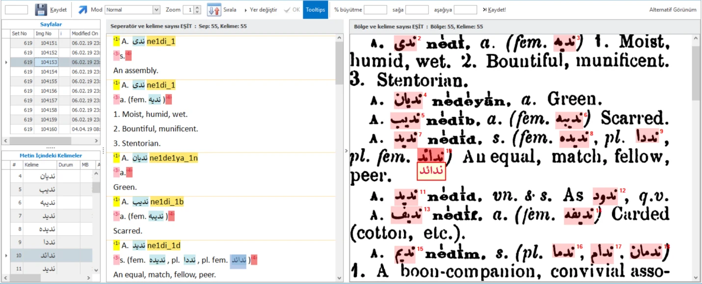 LQ-Edit matching each selected image region with its corresponding word and separator.