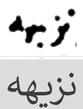 A close scan of an ambiguous Ottoman letter encountered during orthographical review.